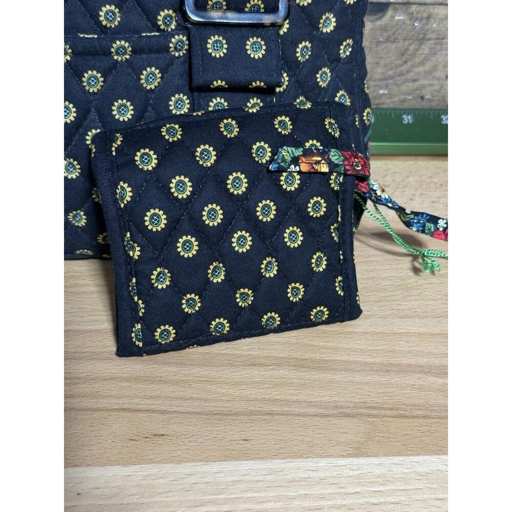 🔥 NEW & RARE VERA BRADLEY Vibrant Black Sun Sunflower Purse Wallet Retired NWT